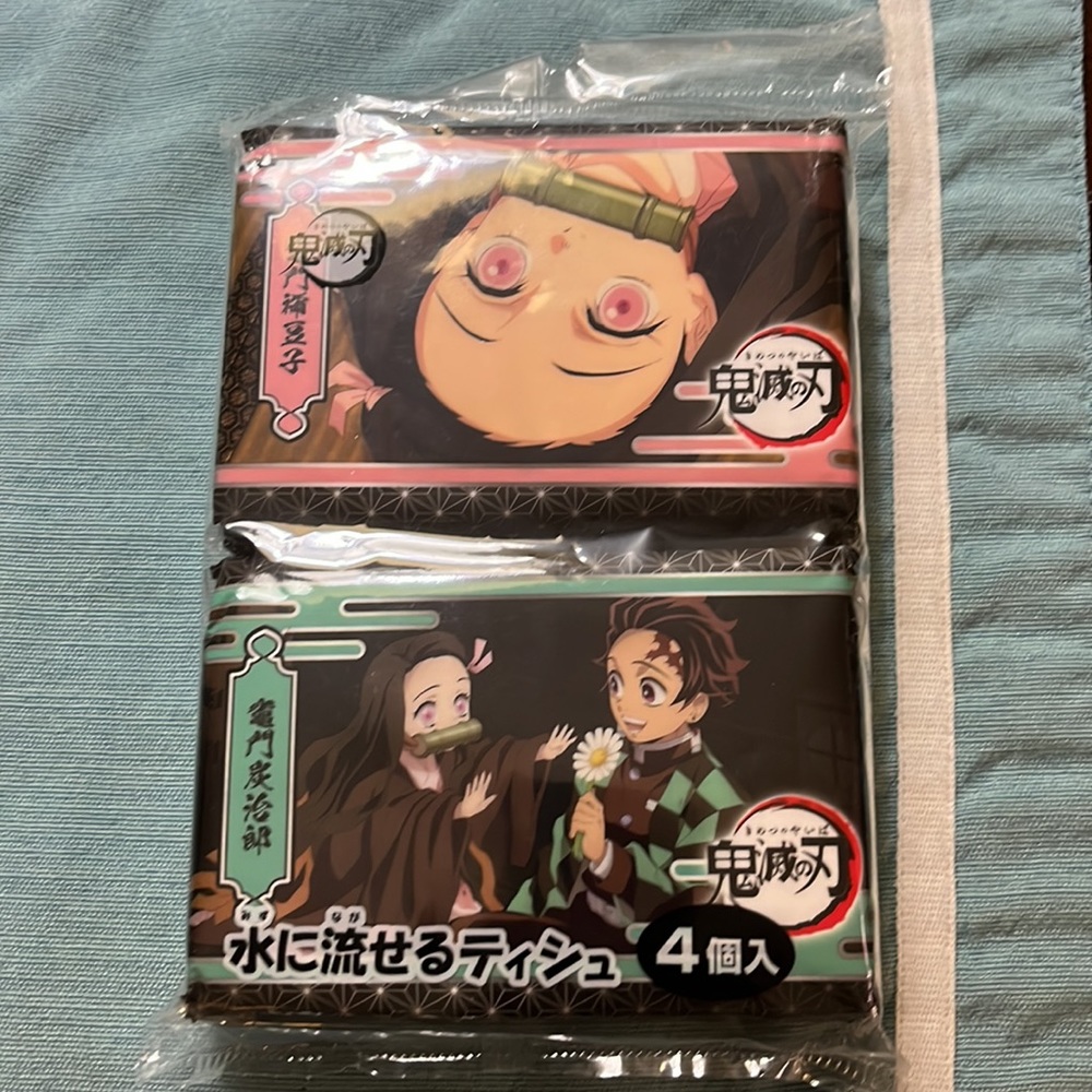 🔥🌟3/$15 New Demon Slayer 4 pack travel tissue pack. Kimetsu no Yaiba - Picture 8 of 9